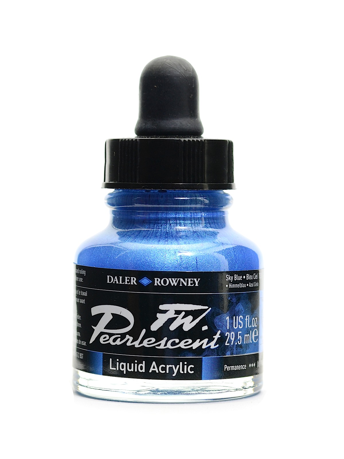 Fw Pearlescent And Shimmering Liquid Acrylic Sky Blue 1 Oz.