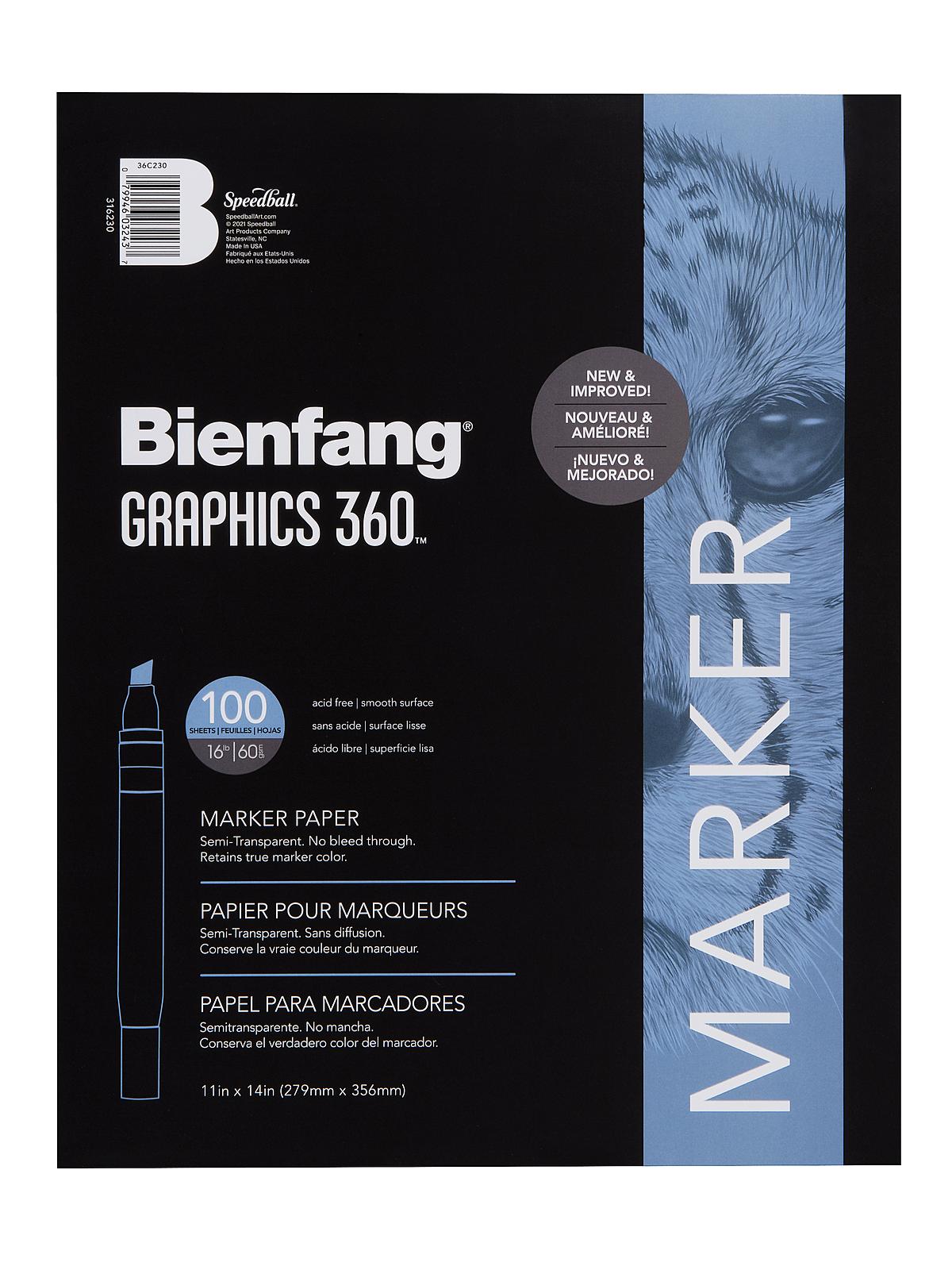 Graphics 360 100% Rag Translucent Marker Paper 11 In. X 14 In. Pad Of 100
