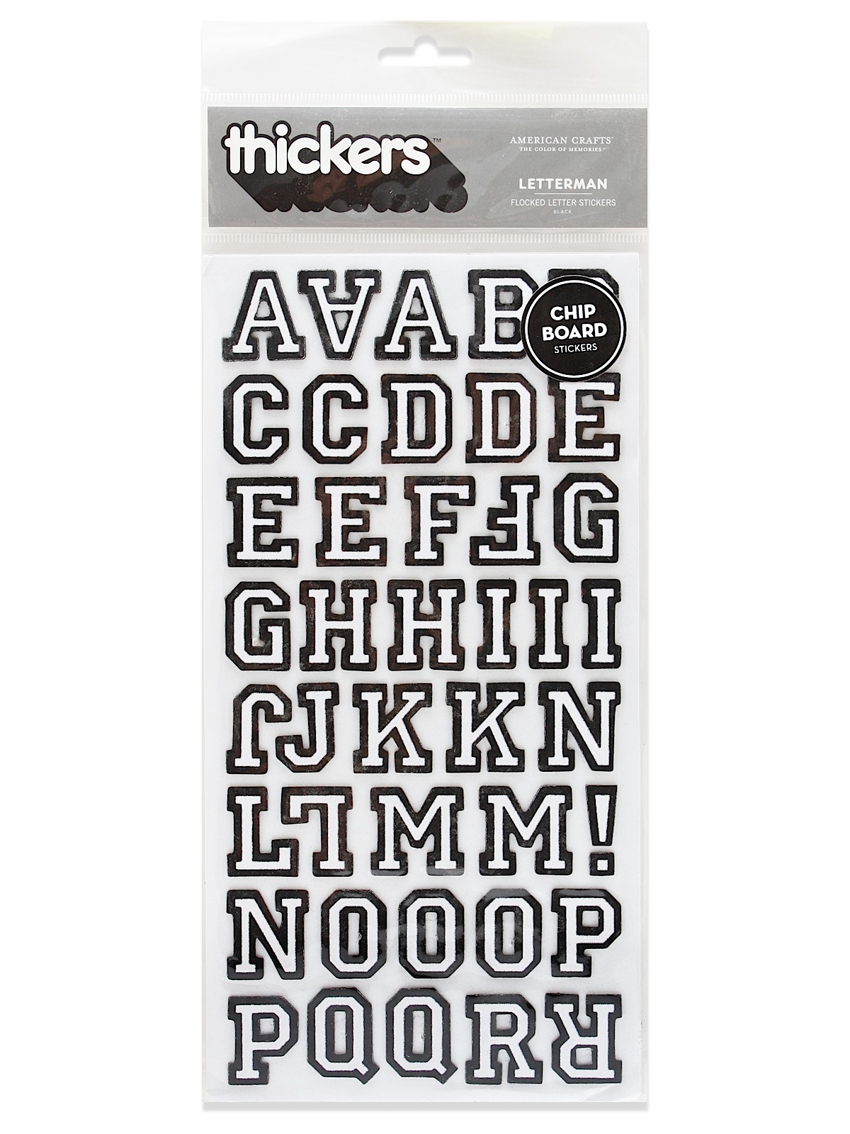 Thickers Dimensional Letters Flocked Chipboard Letterman Black