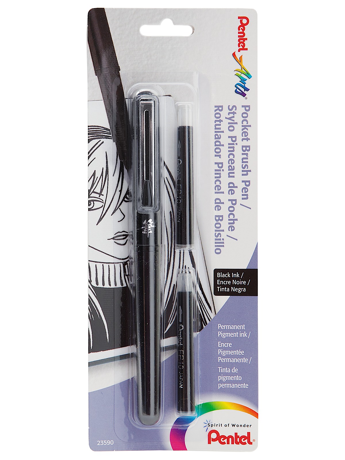 Pocket Brush Pen Brush Pen With 2 Refills Black