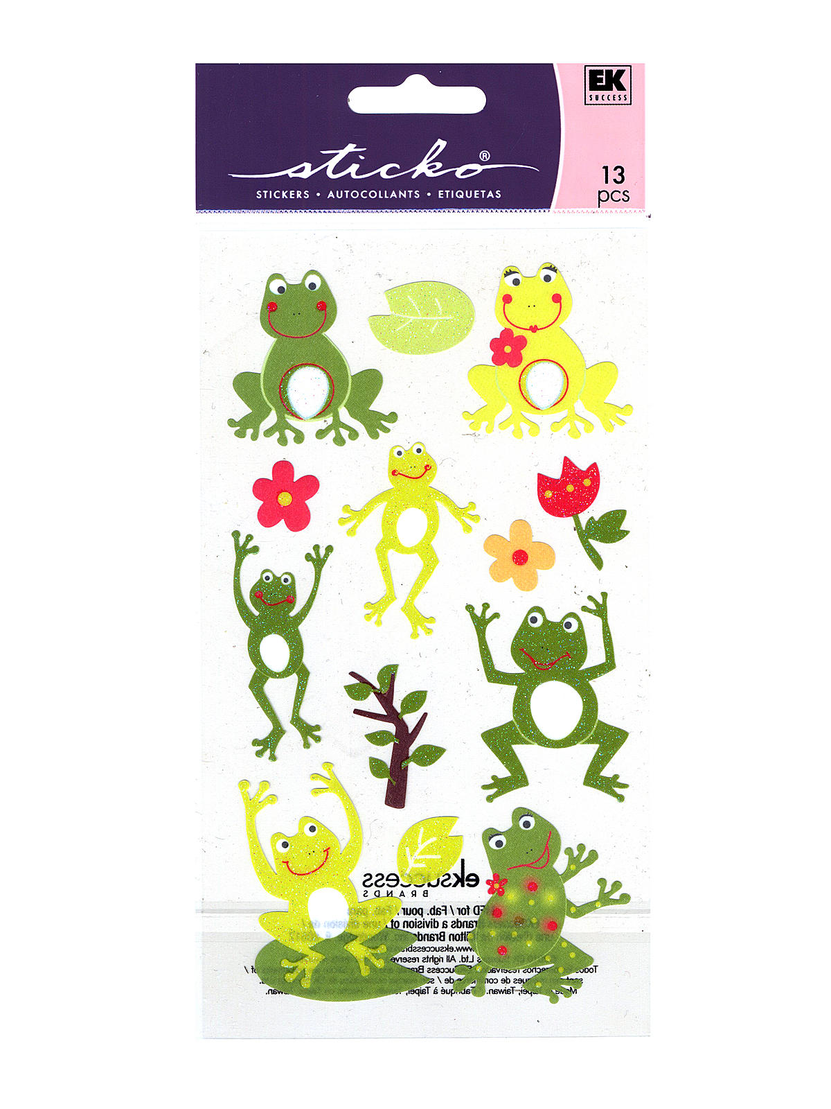 Classic Stickers Frog World 13 Pieces