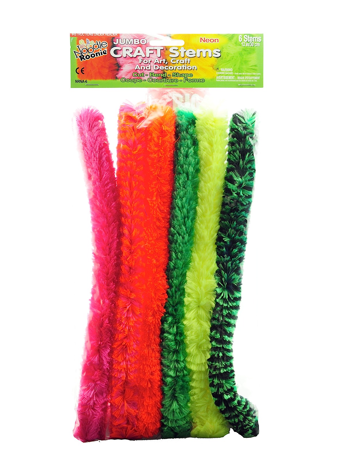 Noodle Roonie 12 In. Craft Stems Neon Pack Of 6
