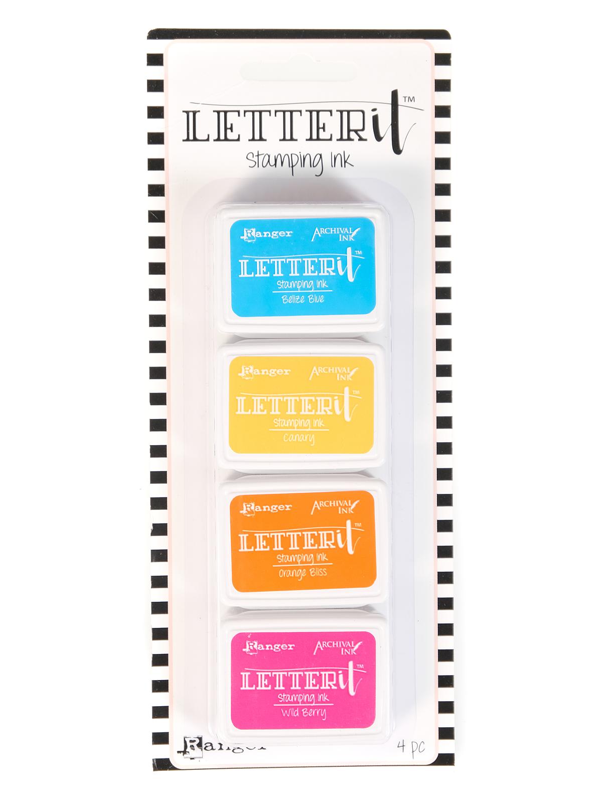 Letter It Stamping Ink Pads Set #3 4 Colors