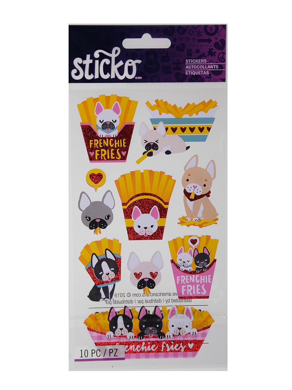 Classic Stickers Frenchie Fries 18 Pieces
