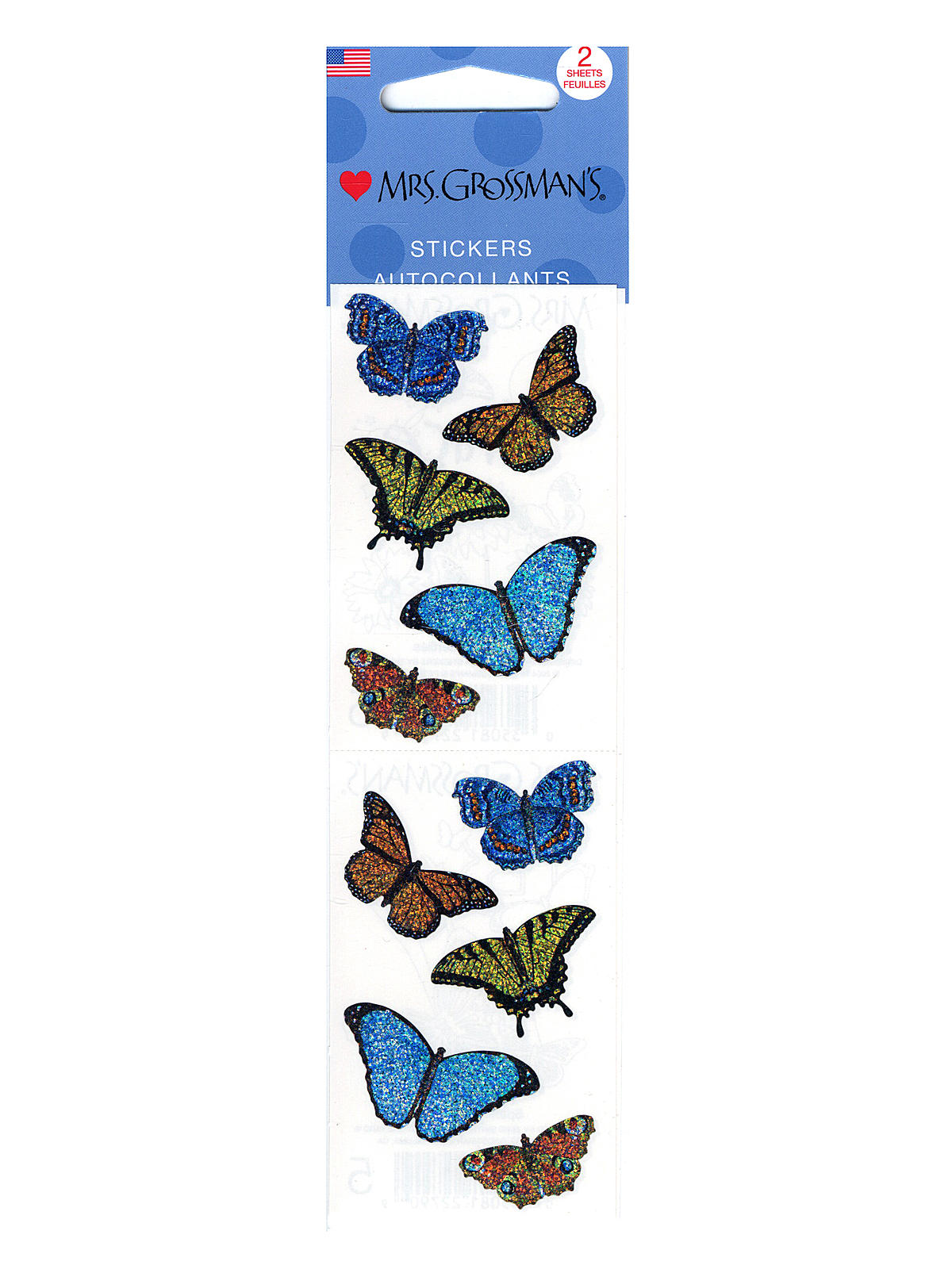 Regular Sticker Packs Sparkle Butterflies 2 Sheets