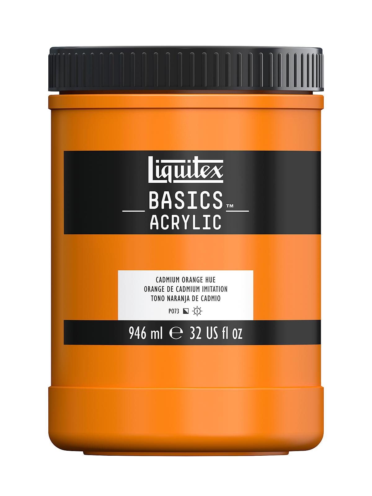 Basics Acrylics Colors Cadmium Orange Hue 32 Oz. Jar