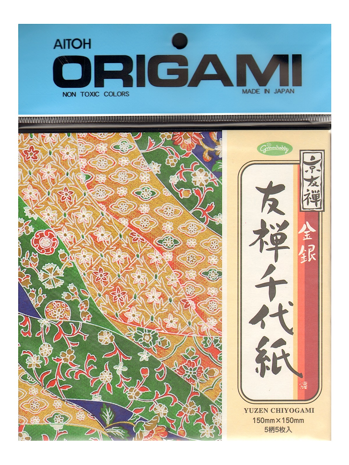 Origami Paper 5 7 8 In. X 5 7 8 In. Yuzen Chiyogami Washi 5 Sheets