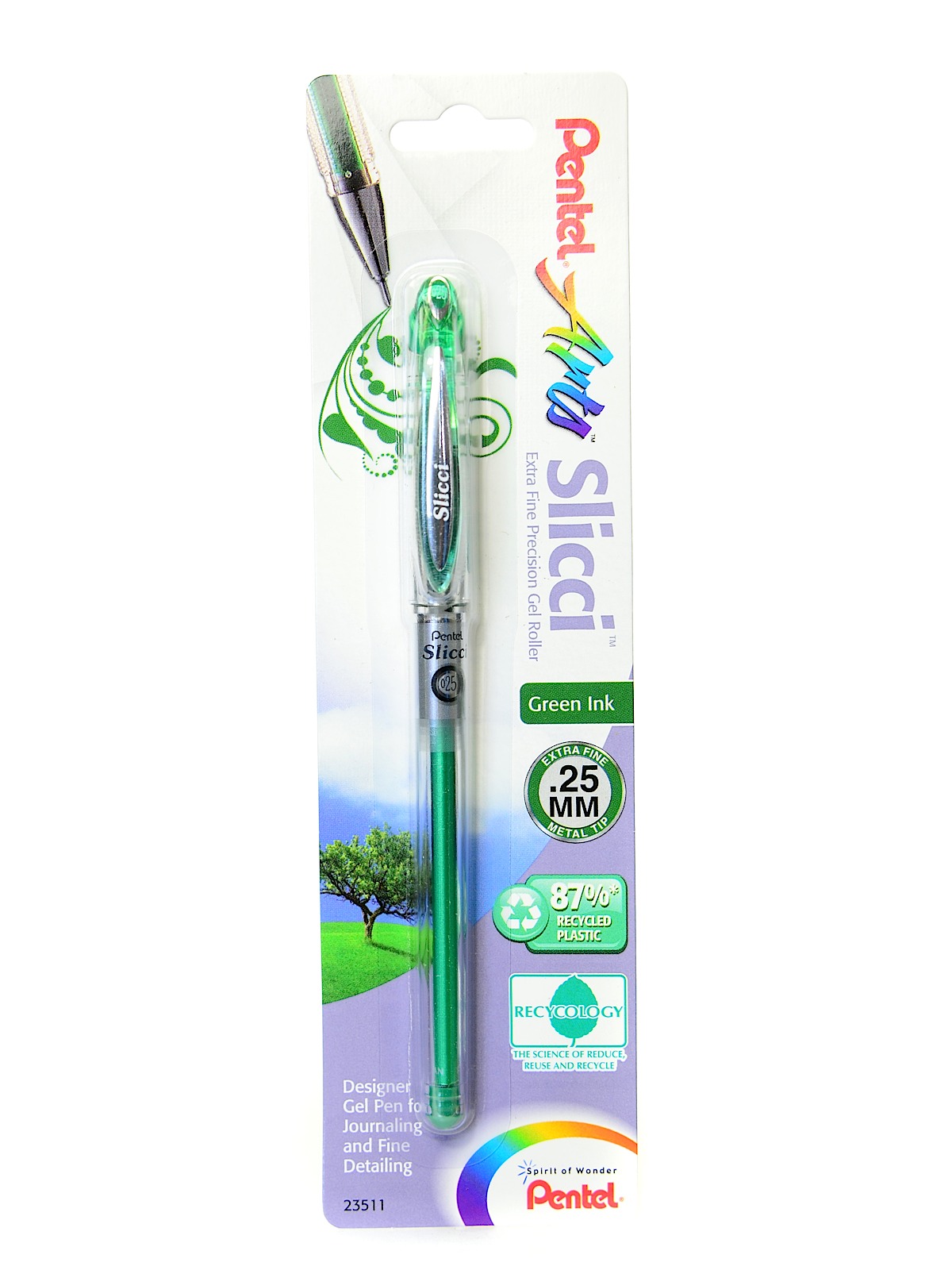 Slicci Extra Fine Gel Pens Green Each