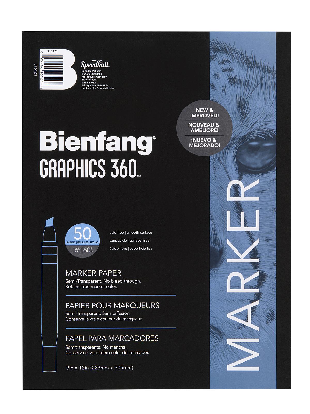 Graphics 360 100% Rag Translucent Marker Paper 9 In. X 12 In. Pad Of 50