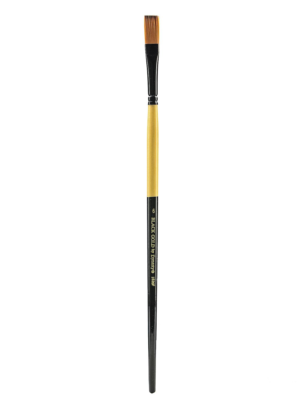 Black Gold Series Long Handled Synthetic Brushes 6 Flat 1526F