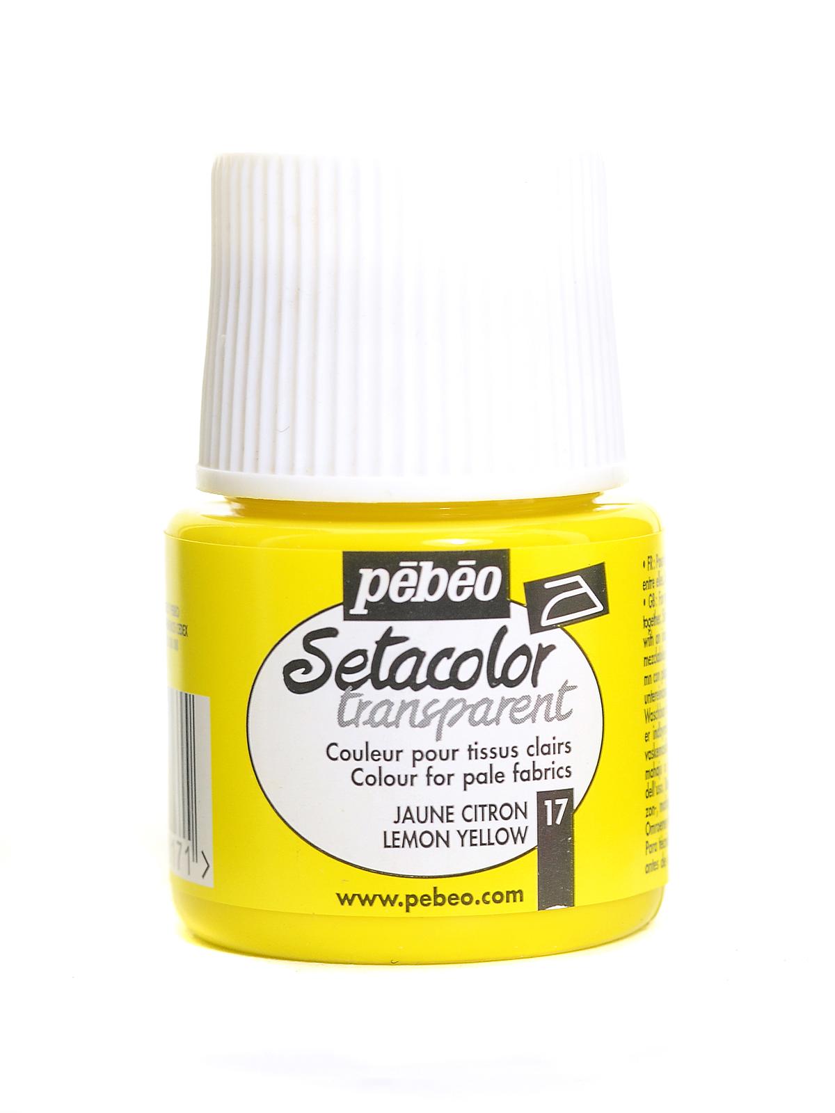 Setacolor Transparent Fabric Paint Lemon Yellow 45 Ml
