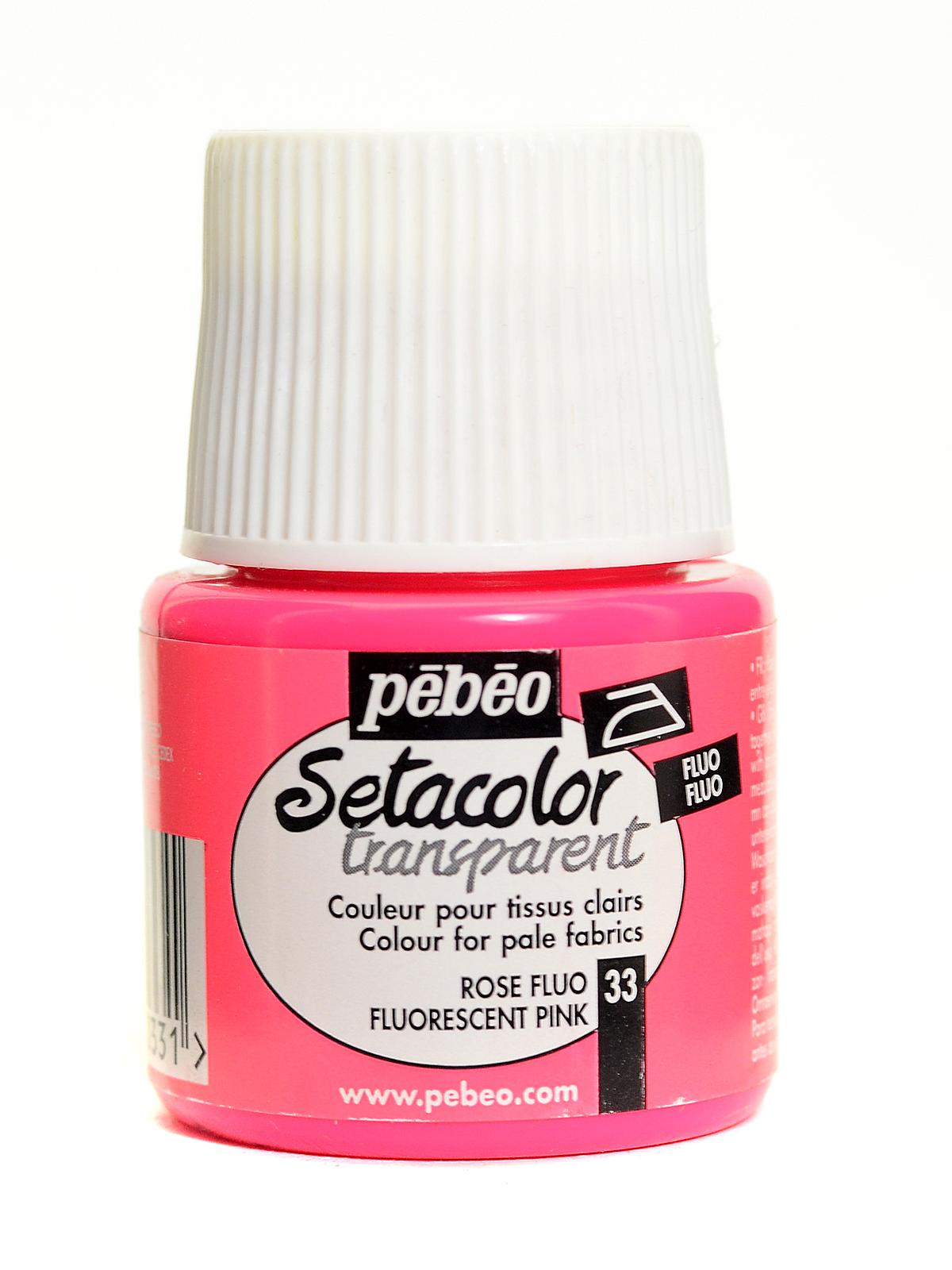 Setacolor Transparent Fabric Paint Fluorescent Pink 45 Ml