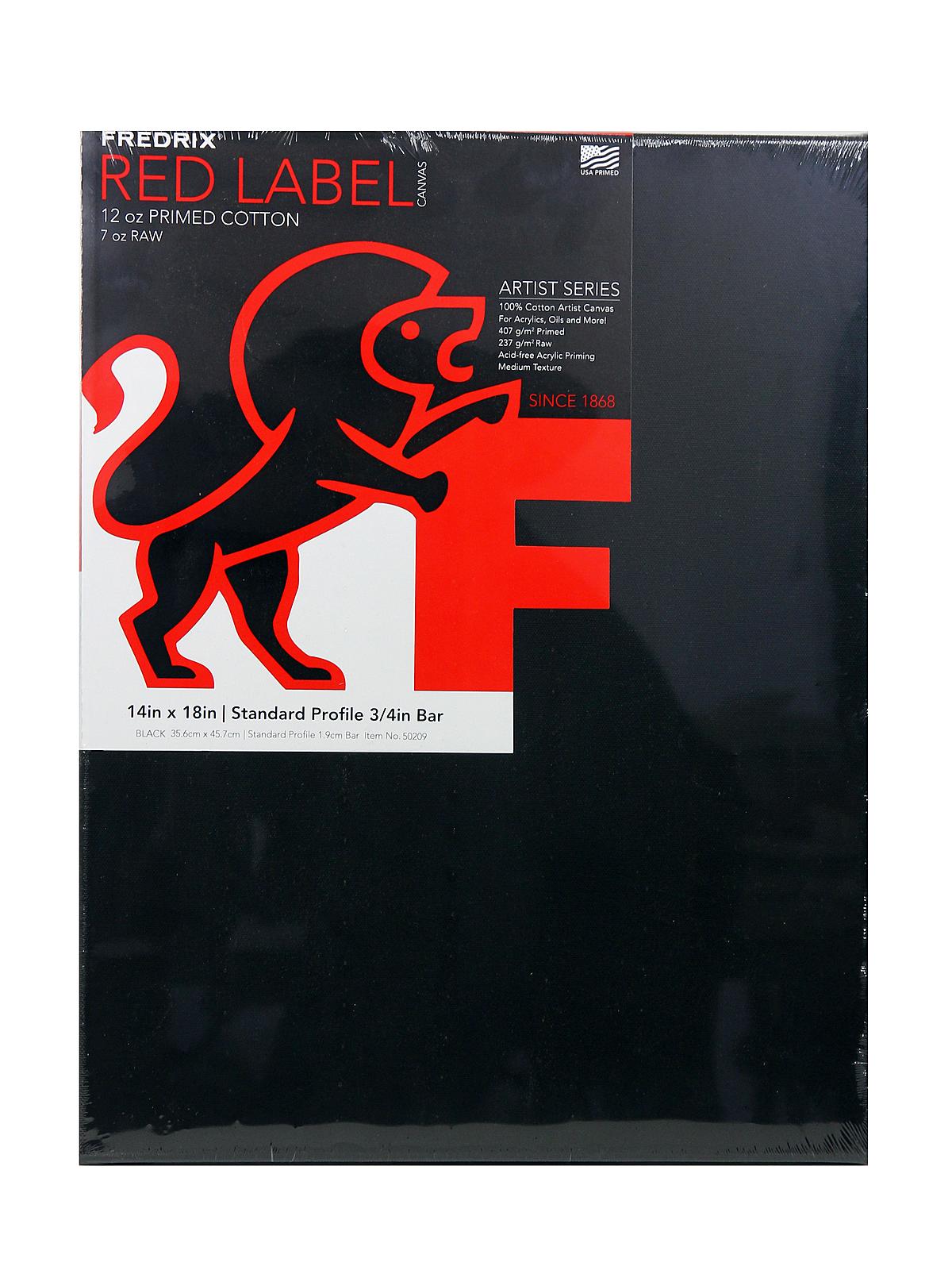 Red Label Black Stretched Cotton Canvas 14 In. X 18 In. Each