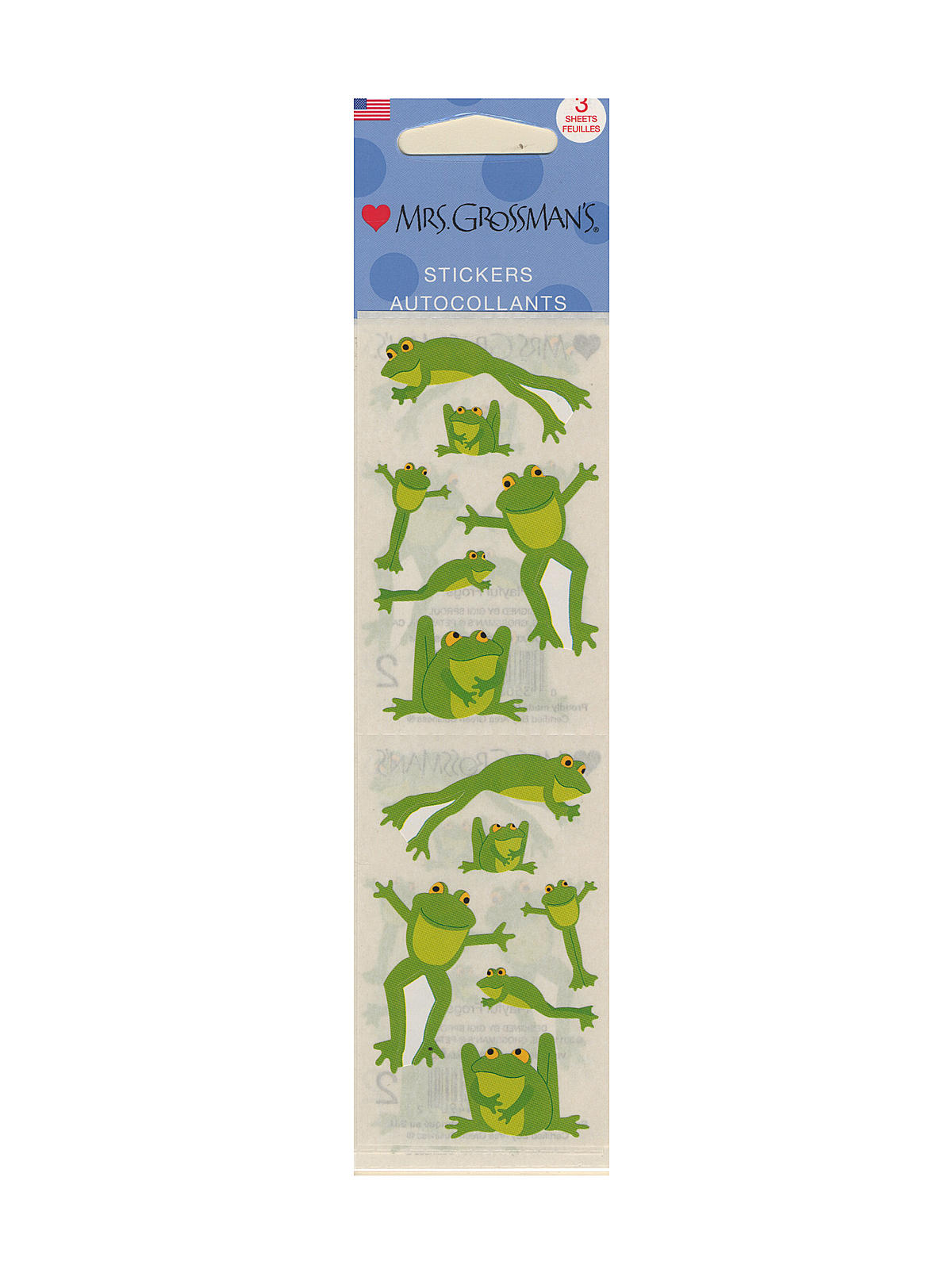 Regular Sticker Packs Standard Playful Frogs 3 Sheets