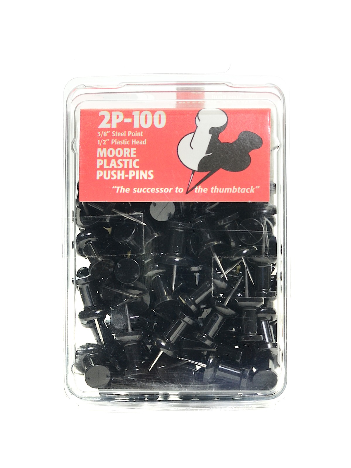 Push Pins Black Plastic Pack Of 100