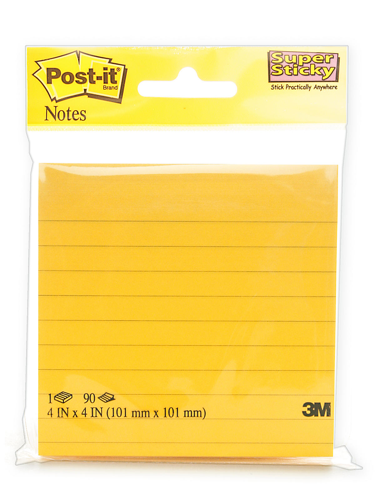 Super Sticky Notes lined 4 in. x 4 in. 4490-SSMX