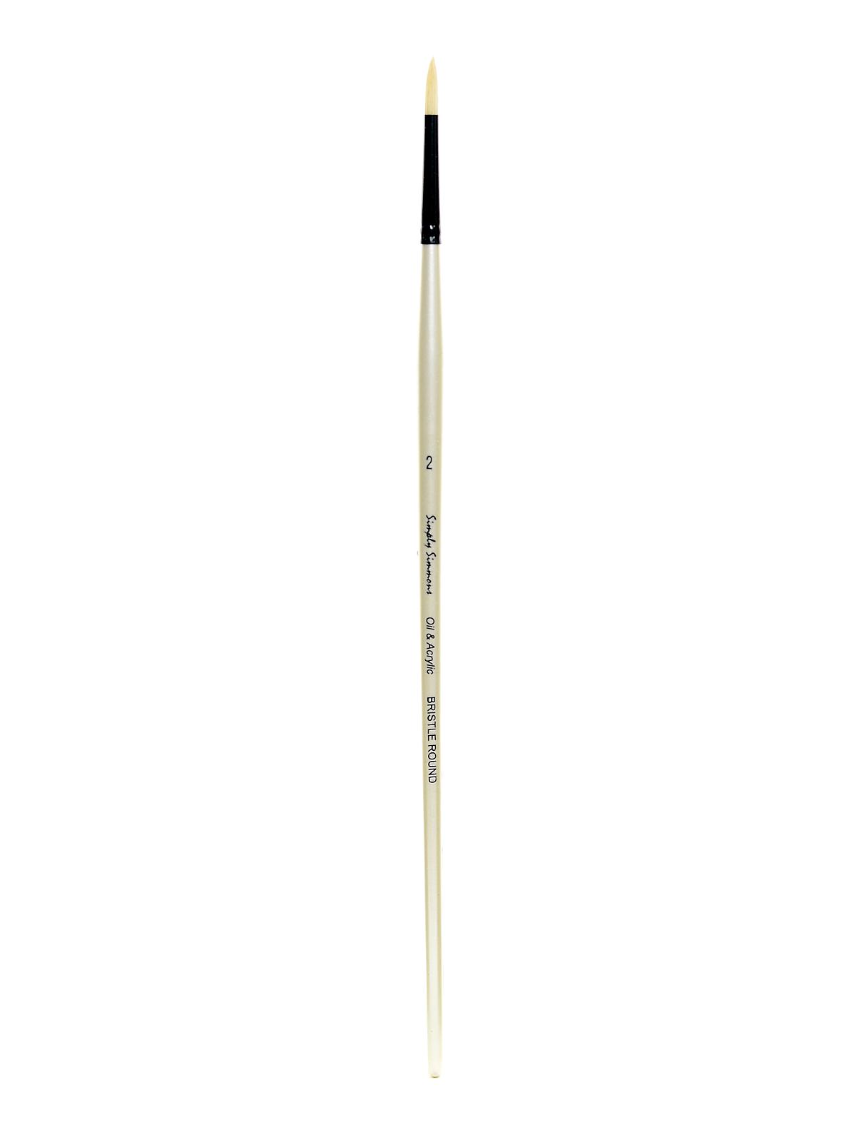 Simply Simmons Long Handle Brushes 2 Bristle Round