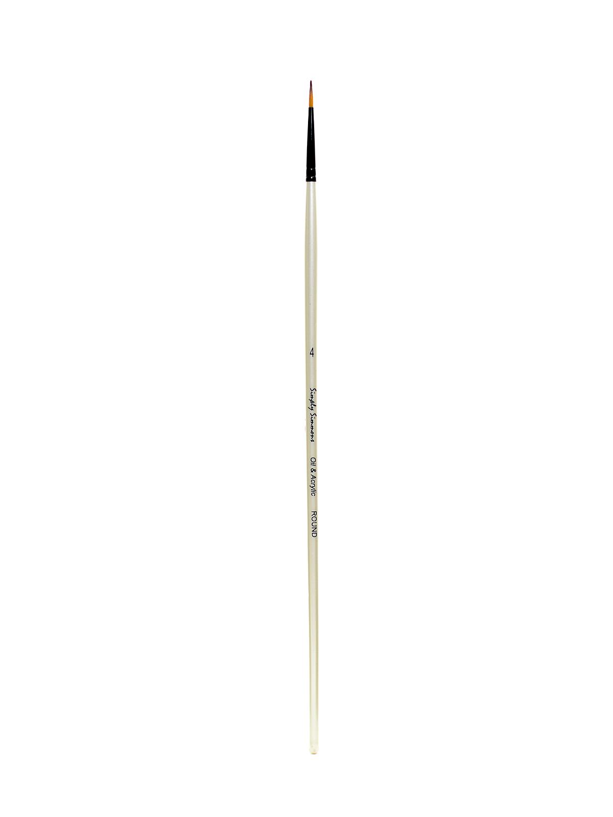Simply Simmons Long Handle Brushes 4 Synthetic Round